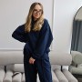 *Dres kangurka + joggery oversize z przeszyciami “Granatowy” 