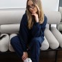 *Dres kangurka + joggery oversize z przeszyciami “Granatowy” 