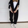 *    Dres kangurka + joggery oversize z przeszyciami “Czarny” 