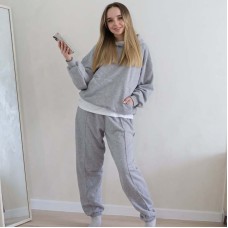 * Joggery oversize z akcentowymi przeszyciami  “Szary Melanż” 