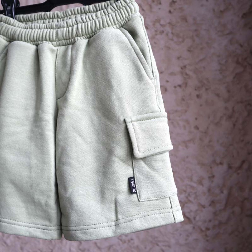 Szorty cargo przedłużane oversize “Oliwka”
