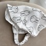 Chustka-bandana muślinowa, króliczki na białym (Plamka PL)