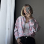 *Koszula flanelowa damska   “Pink sky”