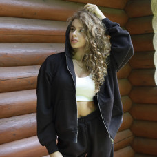 *Zip hoodie z kapturem   “Czarny”
