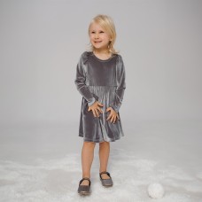 Welurowa elegancka sukienka „Srebrna”