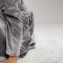 Welurowa elegancka sukienka „Srebrna”
